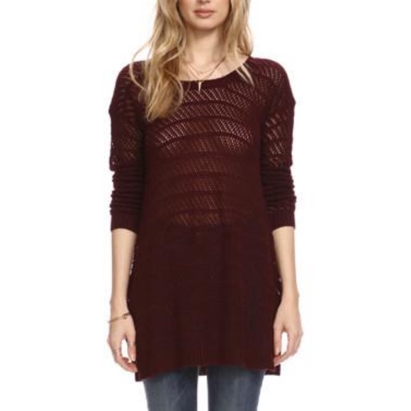 NWT Anthropologie Heartloom Robyn Sweater Vamp Maroon Burgundy - Picture 2 of 8